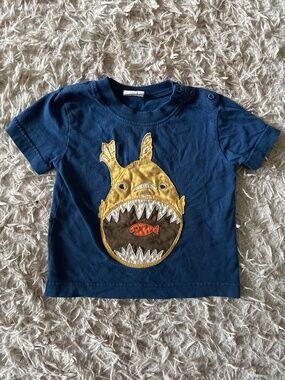 Mini Boden Fish Shirt Size 12-18 Months